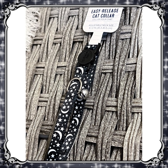 Petsmart Breakaway Moon Star Cat Collar Night Sky Black White Kitten Bell Dog XS - Picture 3 of 6